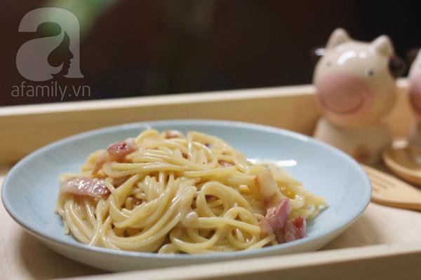 Cách làm món  spaghetti Carbonara ngon mê đãi cả nhà ngày cuối tuần