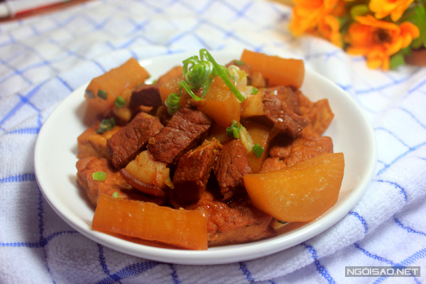 Cách làm món thịt kho củ cải và đậu phụ giản dị nhưng rất ngon miệng