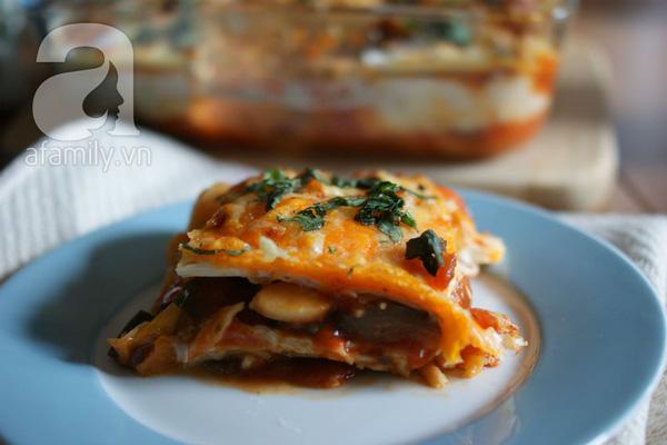 Lasagna chay lạ miệng đổi món cho ngày Rằm tháng Chạp