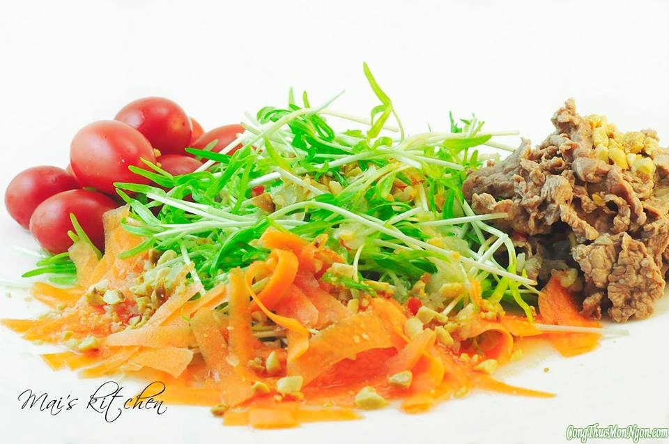 Salad rau mầm thịt bò - món ngon giúp giữ dáng