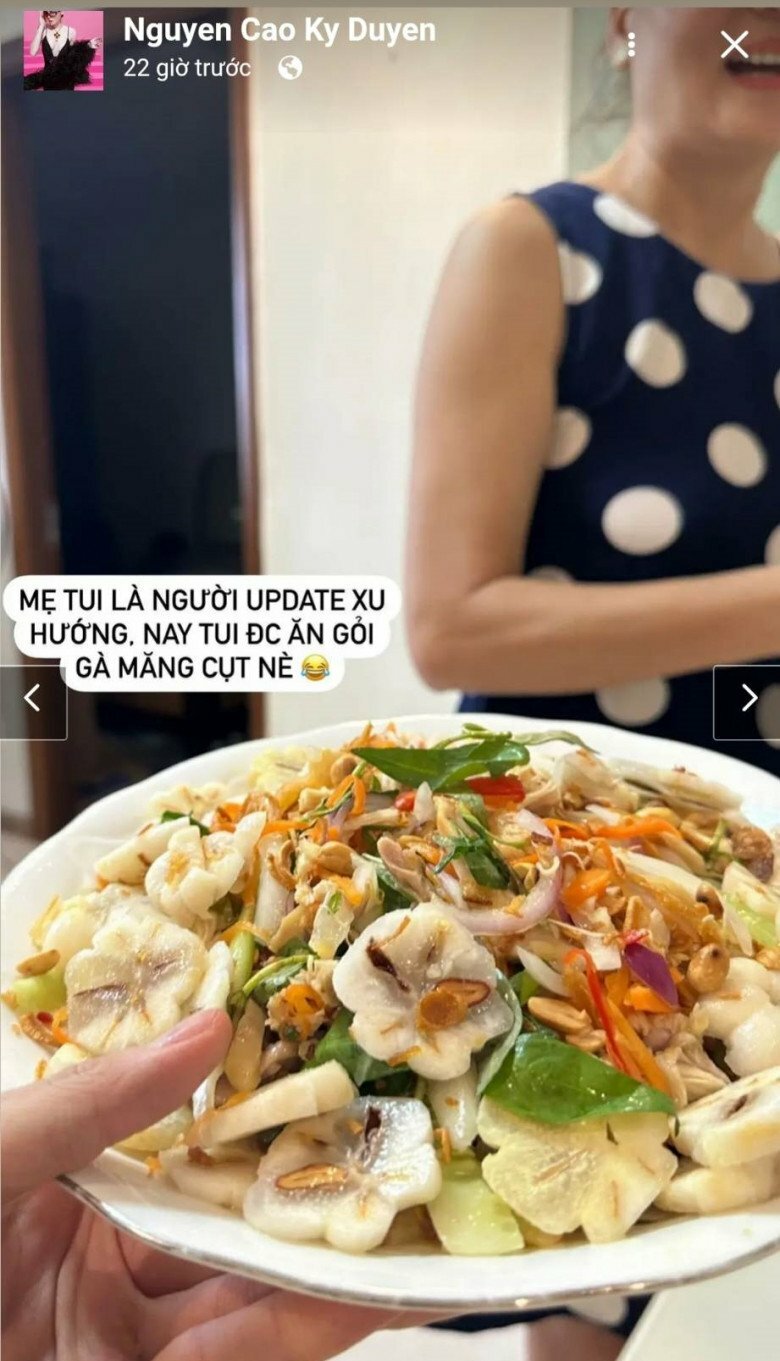 Mẹ ruột Hoa hậu Kỳ Duyên cũng đua trend làm món ăn đang 