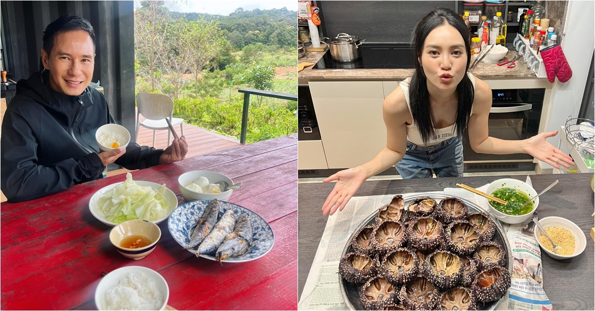 Bữa ăn ngày lễ của sao Việt: Vợ chồng Lý Hải ăn cơm đạm bạc giữa rừng, Lan Ngọc khoe 40 con đặc sản quý